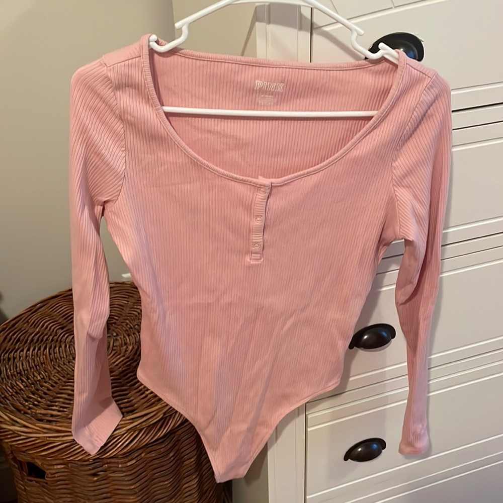 VS Pink Long sleeve pink bodysuit
